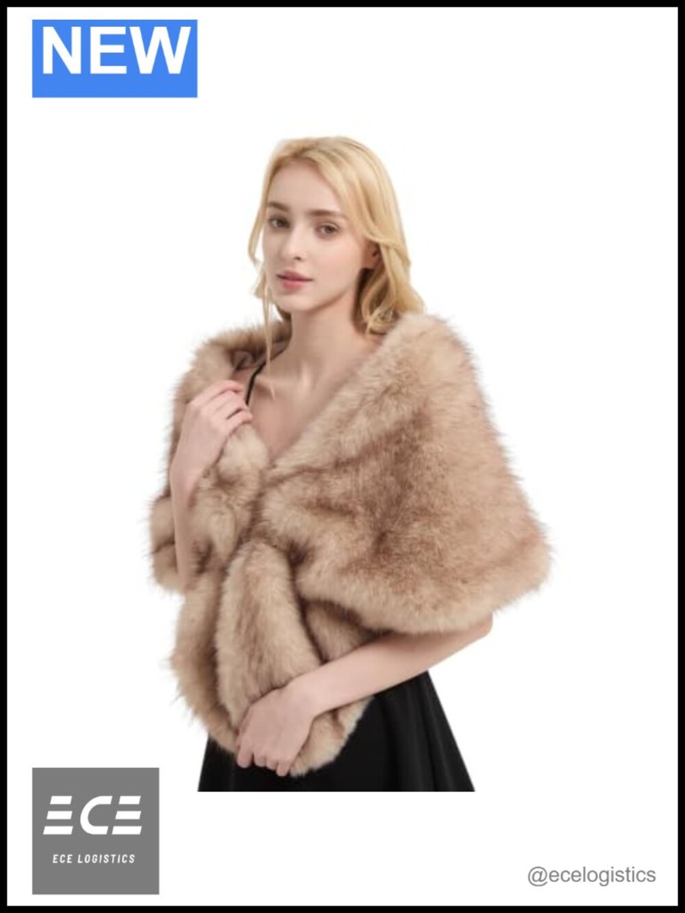 Faux Fur Shawl Fluffy Wrap for Wedding Party One Size